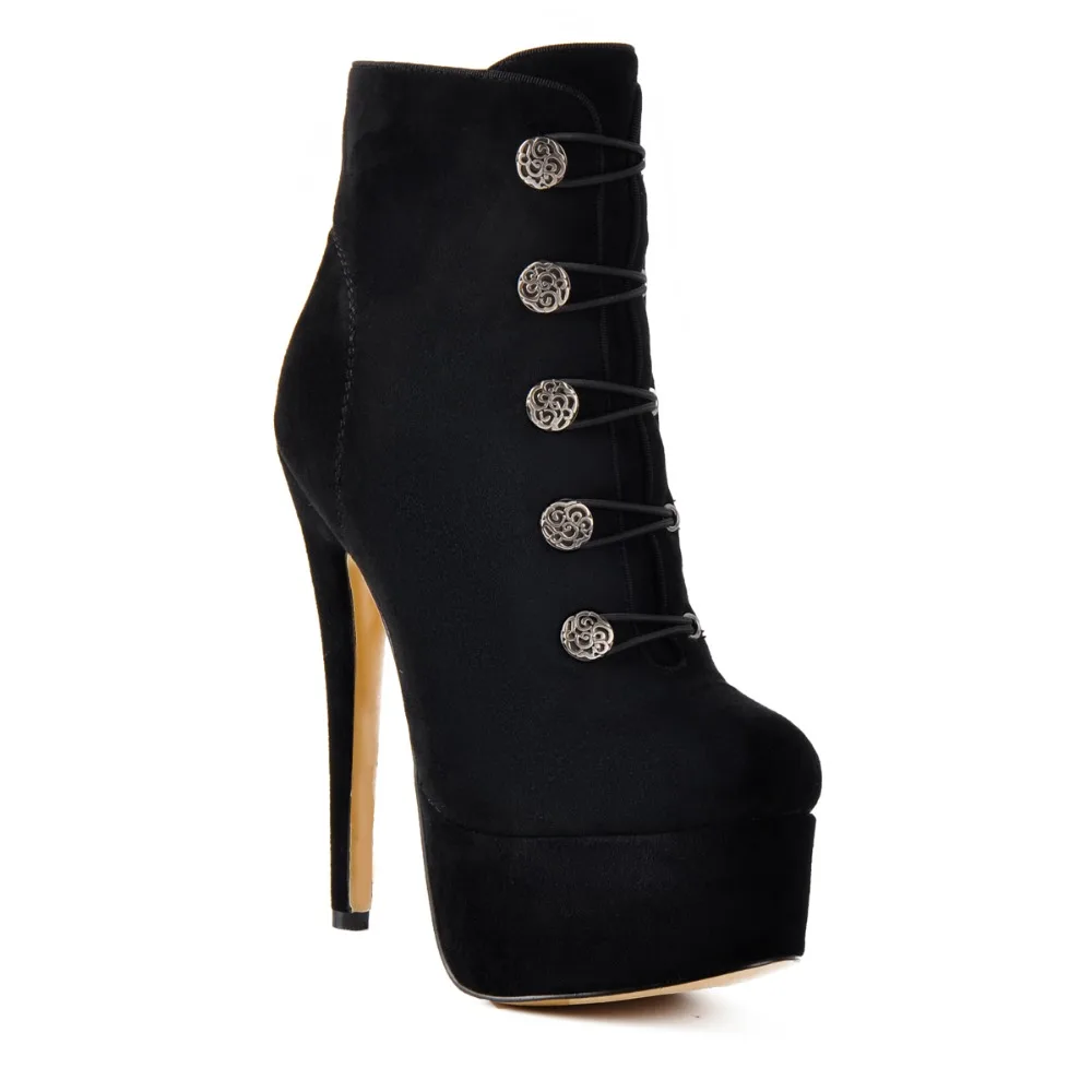 Onlymaker Ankle boots for Women Round Toe Black Color Flock Stiletto Platform Booties Ankle Heel 16cm High Heel Pumps Size 35-46
Onlymaker Ankle boots for Women Round Toe Black Color Flock Stiletto Platform Booties Ankle Heel 16cm High Heel Pumps Size 35-46