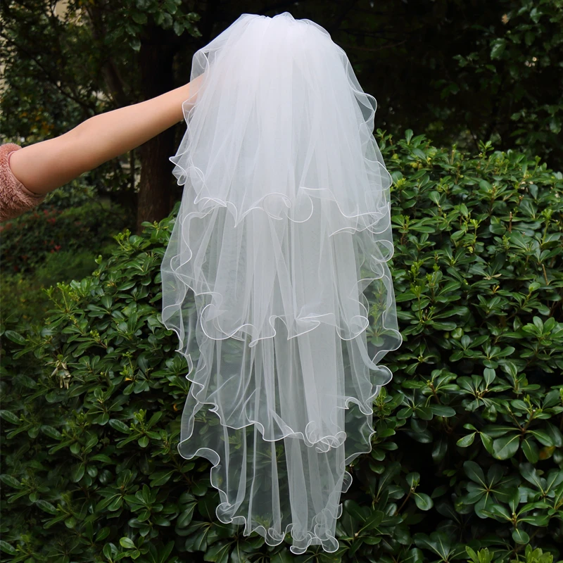 In Stock Cheap Velos de Noiva four Layers Ribbon Edge Wedding white bridal veils
In Stock Cheap Velos de Noiva four Layers Ribbon Edge Wedding white bridal veils