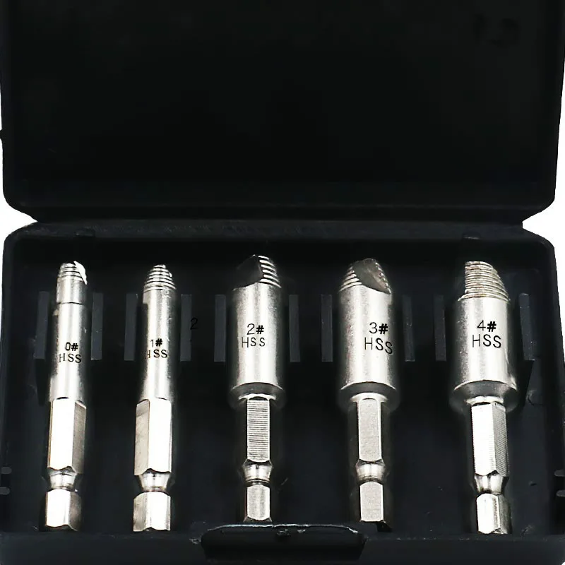 High quality 5pcs HSS 4241 Broken head screw extractor wood iron slip tooth remove wire tool Hexagonal handle 1/4
High quality 5pcs HSS 4241 Broken head screw extractor wood iron slip tooth remove wire tool Hexagonal handle 1/4