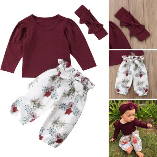Newborn Infant Baby Girls Boys Spring Lovely Casual Clothes Sets 3PCS Long Sleeve Solid T-Shirts Tops Bow Floral Pants+Headband
Newborn Infant Baby Girls Boys Spring Lovely Casual Clothes Sets 3PCS Long Sleeve Solid T-Shirts Tops Bow Floral Pants+Headband