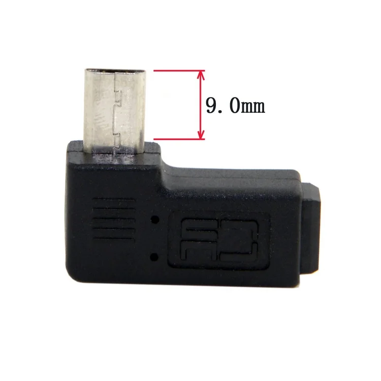 Lengthen 9mm 90 Degree Left & Right Angled Mini USB 5pin Female to Micro USB Male Data Sync Adapter Plug Charging USB Connector
Lengthen 9mm 90 Degree Left & Right Angled Mini USB 5pin Female to Micro USB Male Data Sync Adapter Plug Charging USB Connector