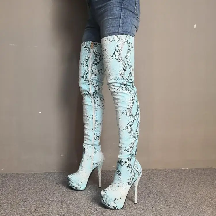 Thigh High Over The Knee Boots for Women Shoes Snakeskin Round Toe Clubwear Club Platform Super High Heels Shoes S179
Thigh High Over The Knee Boots for Women Shoes Snakeskin Round Toe Clubwear Club Platform Super High Heels Shoes S179