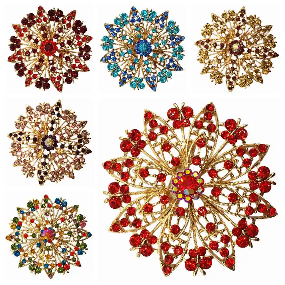 Fashion Flower Shape Alloy Rhinestone Brooch Ladies Clothing Pin Brooch Jewelry Accessories For Women Gifts BA070
Fashion Flower Shape Alloy Rhinestone Brooch Ladies Clothing Pin Brooch Jewelry Accessories For Women Gifts BA070
