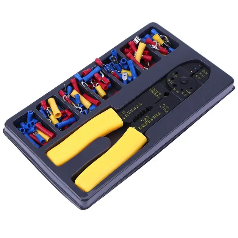 round nose self-adjustable Terminal Block Crimping plier + 100Pcs Cold Terminal Connector Adapter Terminal Wire Connectors
round nose self-adjustable Terminal Block Crimping plier + 100Pcs Cold Terminal Connector Adapter Terminal Wire Connectors