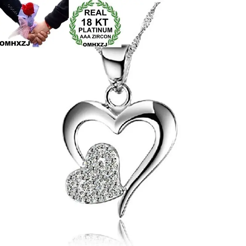 OMHXZJ Wholesale European Fashion Woman Girl Party Wedding Gift Heart White AAA Zircon 18KT White Gold Pendant Necklace NA171
OMHXZJ Wholesale European Fashion Woman Girl Party Wedding Gift Heart White AAA Zircon 18KT White Gold Pendant Necklace NA171