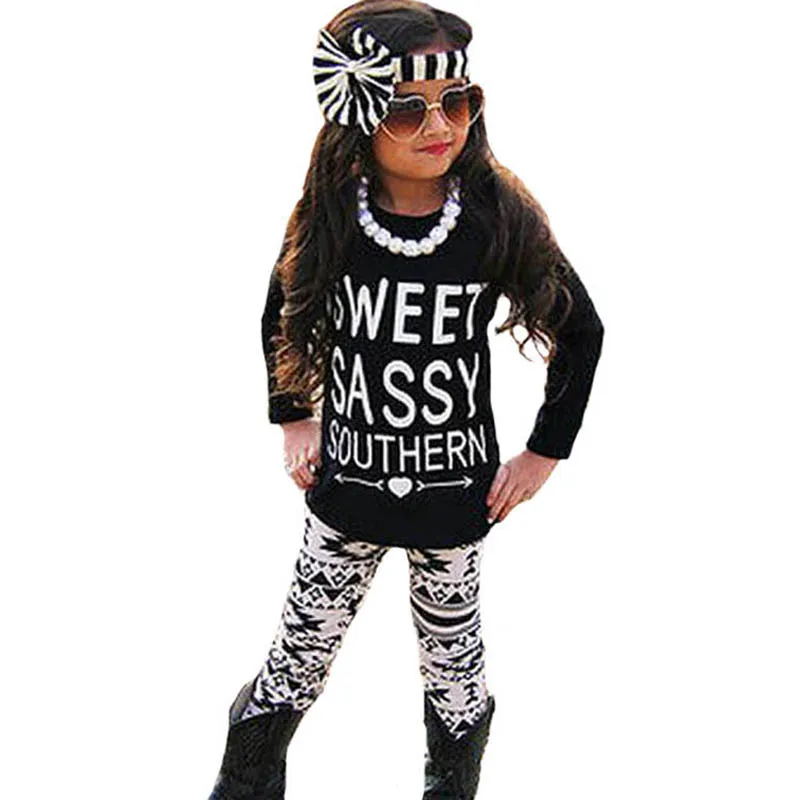 2017 Toddler Girl Clothing Set Spring Letter Pattern T shirt+Geometry Pants+Bow Headband Set Boy Clothes Costume For Kids Girls
2017 Toddler Girl Clothing Set Spring Letter Pattern T shirt+Geometry Pants+Bow Headband Set Boy Clothes Costume For Kids Girls