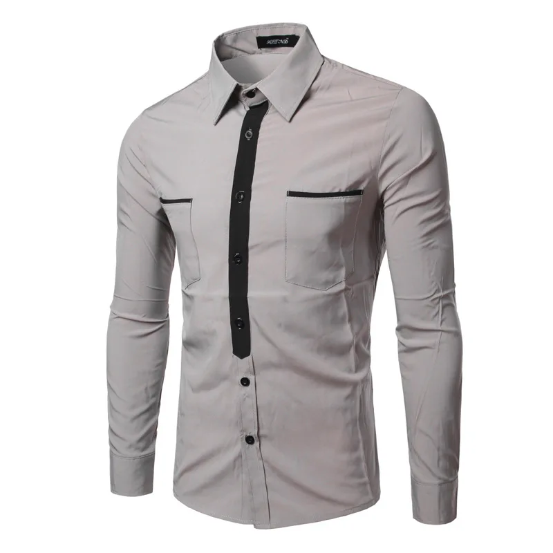 New Fashion Men Clothes Casual Shirt Men Pockets Patchwork Tie Chemise Homme Turn-down Collar Korean Dress Slim Fit Mens Shirts
New Fashion Men Clothes Casual Shirt Men Pockets Patchwork Tie Chemise Homme Turn-down Collar Korean Dress Slim Fit Mens Shirts
