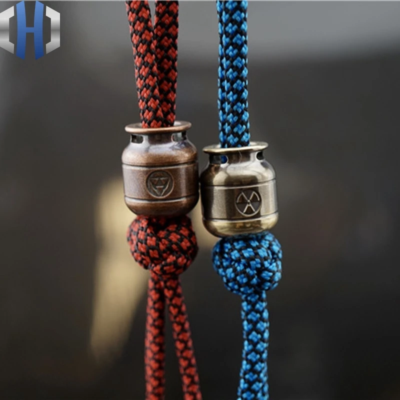 EDC Titanium Alloy Copper Knife Beads A Pendant Paracord Outdoor DIY Decorations Titanium Copper Camping Gear EDC