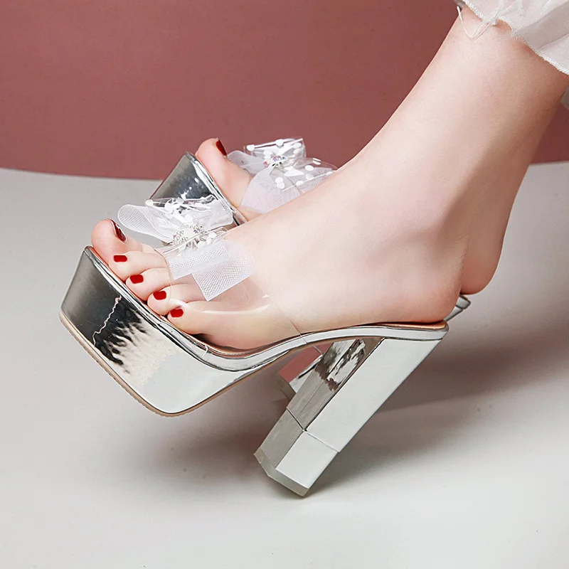 WETKISS Transparent Pvc Slippers Woman Mesh Peep Toe Footwear High Heels Slides Shoes Female Mules Platform Shoes Woman Summer
WETKISS Transparent Pvc Slippers Woman Mesh Peep Toe Footwear High Heels Slides Shoes Female Mules Platform Shoes Woman Summer