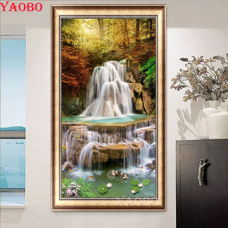 Diy Diamond Painting Cross Stitch Landscape waterfall Diamond Embroidery Koi fish Lotus 5D Full Square Round Rhinestone Mosaic
Diy Diamond Painting Cross Stitch Landscape waterfall Diamond Embroidery Koi fish Lotus 5D Full Square Round Rhinestone Mosaic