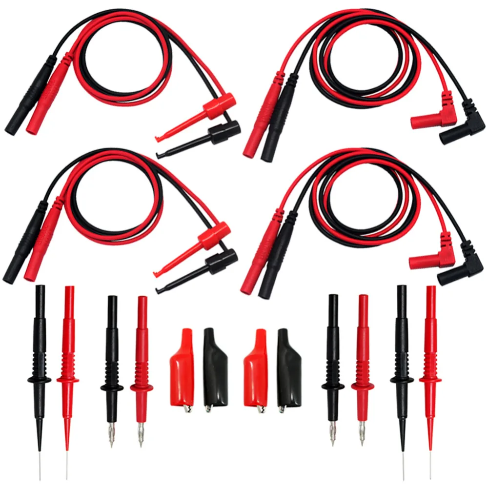 

AideTek needle tipped tip test TL809 leads set for multimeter 4 alligator clips with removable insulator 2TLP20157