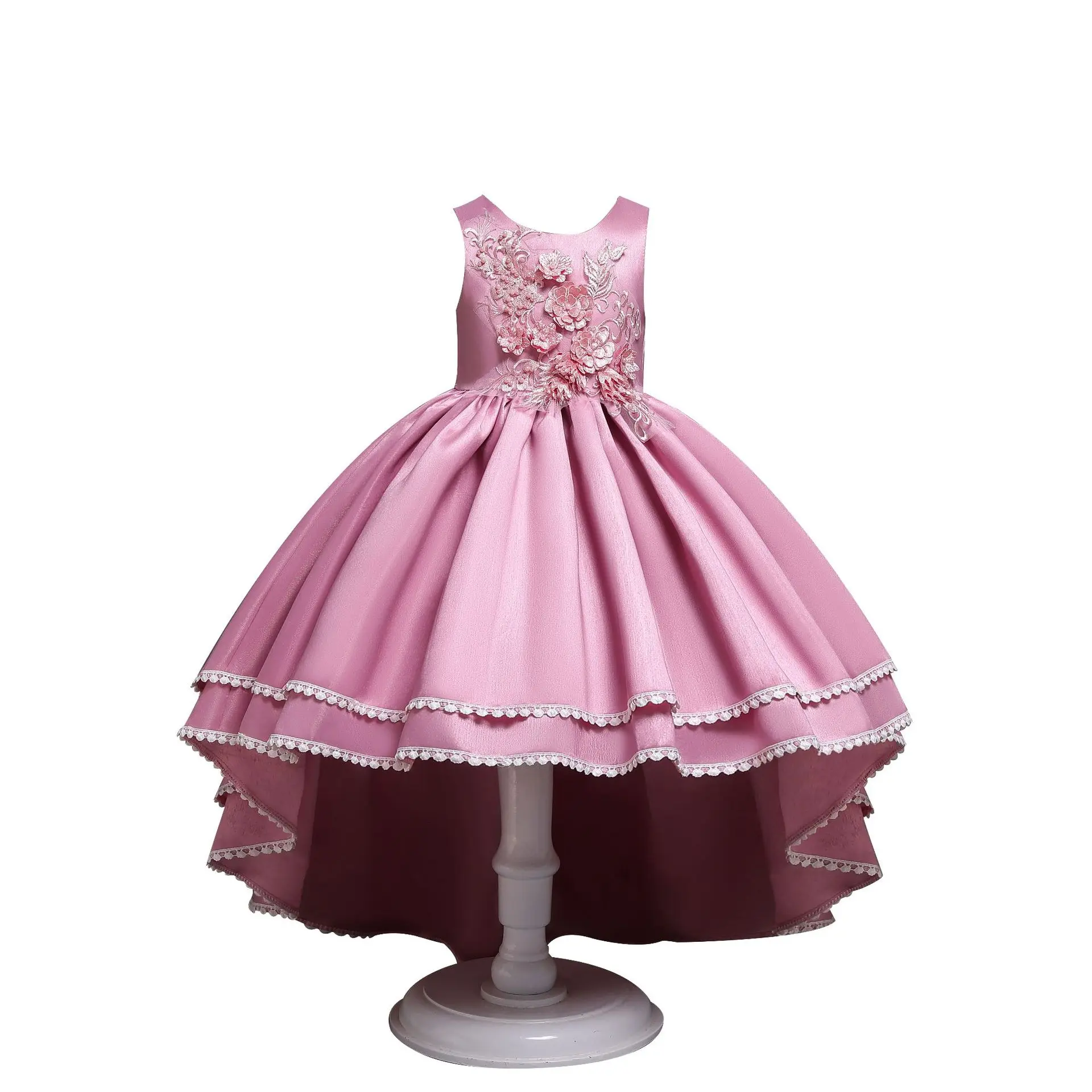 New Party Dresses for Girls 3D Flower Applique Bodice Satin Trailing Dress Formal Girls Clothing
New Party Dresses for Girls 3D Flower Applique Bodice Satin Trailing Dress Formal Girls Clothing