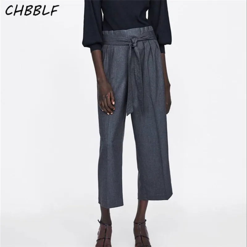 CHBBLF women casual solid wide leg pants bow tie sashes vintage female casual trousers pantalones NHN1301
CHBBLF women casual solid wide leg pants bow tie sashes vintage female casual trousers pantalones NHN1301