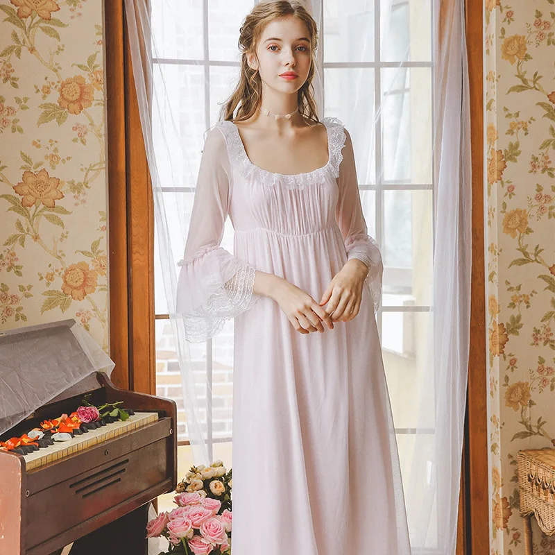 Fall/winter New Pure Cotton Long Sleeve Nightgown Women's Beautiful Fresh and Romantic Nightgown Lace Conjoined Lace Princess
Fall/winter New Pure Cotton Long Sleeve Nightgown Women's Beautiful Fresh and Romantic Nightgown Lace Conjoined Lace Princess