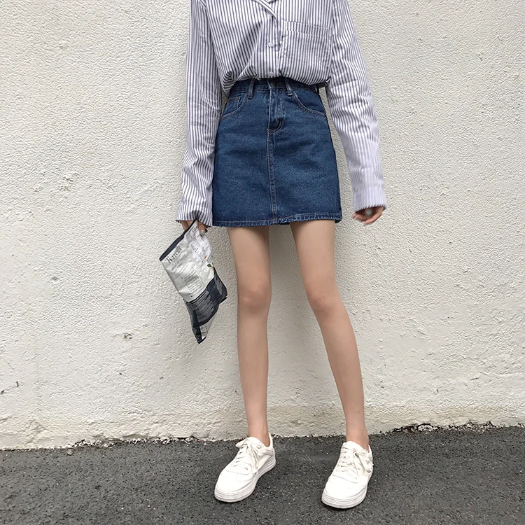 Spring Summer Cute Girls Denim Skirts Women Fashion All Match High Waist Pockets Classic Skirt Student Chic Sexy Package Saias
Spring Summer Cute Girls Denim Skirts Women Fashion All Match High Waist Pockets Classic Skirt Student Chic Sexy Package Saias