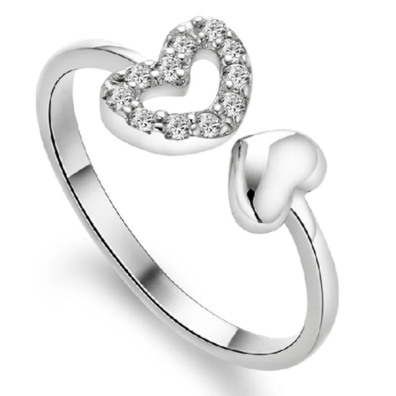 Wholesale 925 sterling silver romantic love heart shiny crystal ladies finger rings jewelry female wedding gift cheap
Wholesale 925 sterling silver romantic love heart shiny crystal ladies finger rings jewelry female wedding gift cheap