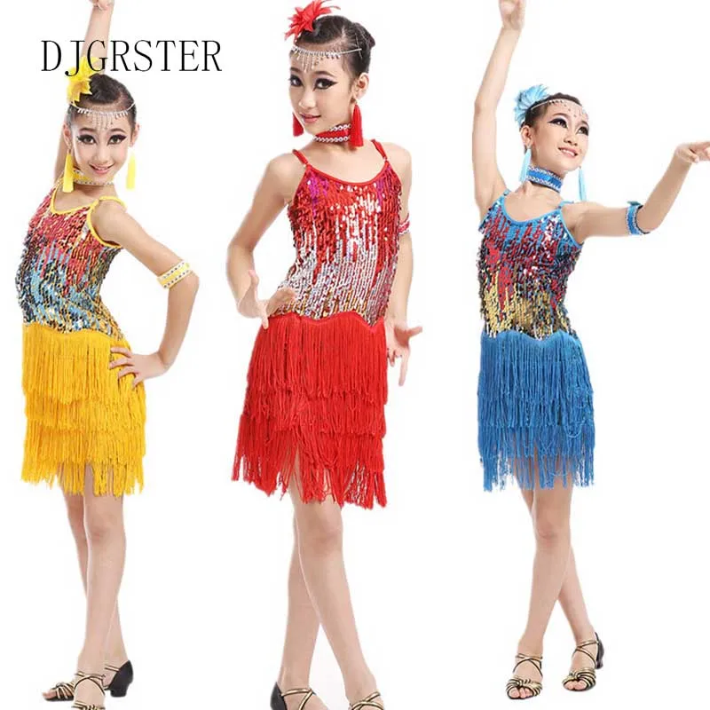 DJGRSTER Sequin Fringe Dress Dance Gold Latin Competition Costumes For Girls Salsa Dresses With Tassels Samba Clothing
DJGRSTER Sequin Fringe Dress Dance Gold Latin Competition Costumes For Girls Salsa Dresses With Tassels Samba Clothing