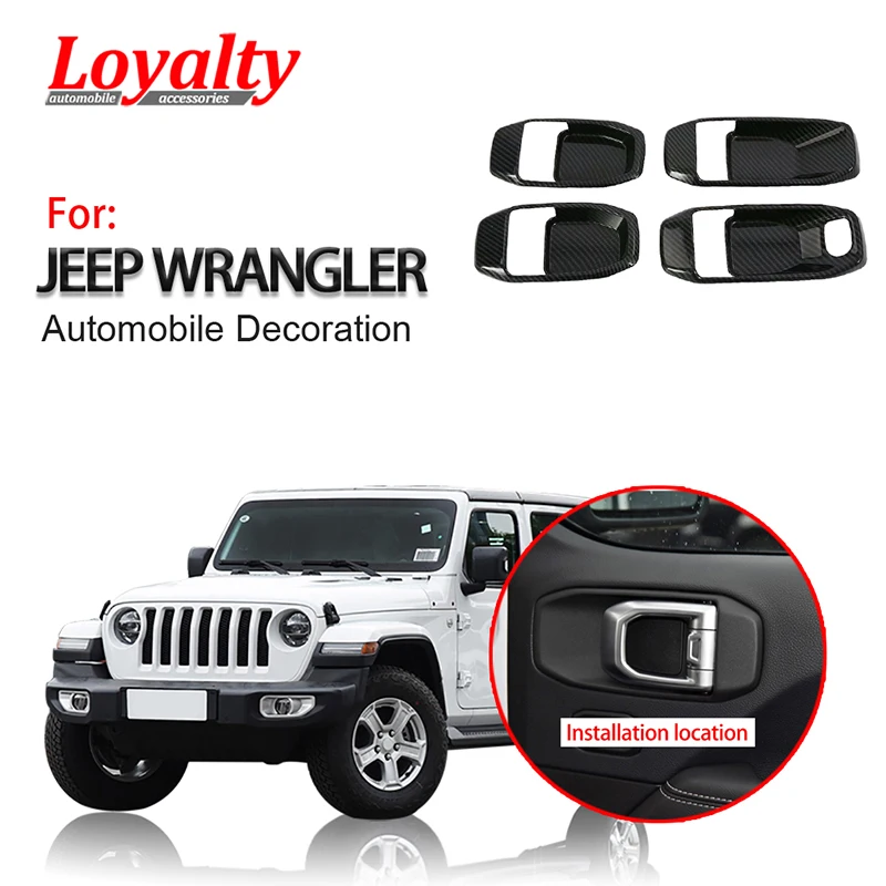 Loyalty for Jeep Wrangler JL 2018 2019 Interior Door Handle Bowl Cover Trim Decoration Stickers ABS 4pcs Car Styling Accessories
Loyalty for Jeep Wrangler JL 2018 2019 Interior Door Handle Bowl Cover Trim Decoration Stickers ABS 4pcs Car Styling Accessories