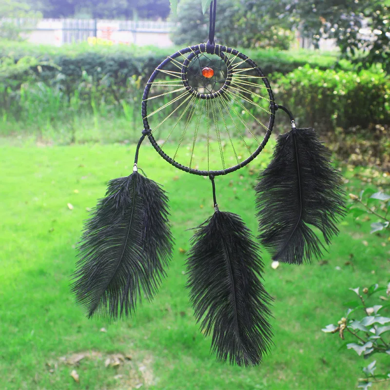 black Dream Catcher Home Decor, Feather Dreamcatcher Wind Chimes Indian Style Religious Mascot Car or Wall hanging Decoration
black Dream Catcher Home Decor, Feather Dreamcatcher Wind Chimes Indian Style Religious Mascot Car or Wall hanging Decoration