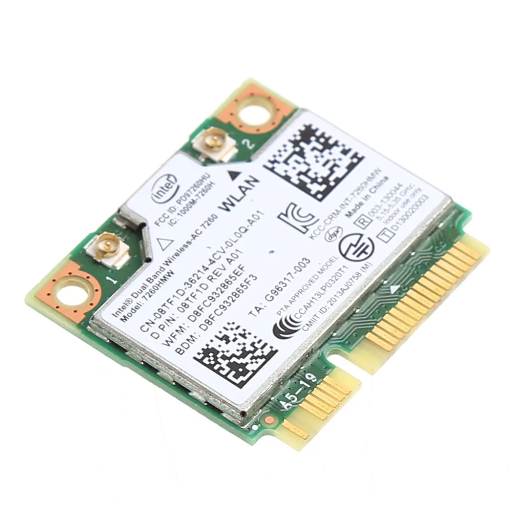 876M Dual Band 2.4+5G Bluetooth V4.0 Wifi Wireless Mini PCI-Express Card For Intel 7260 AC DELL 7260HMW CN-08TF1D
876M Dual Band 2.4+5G Bluetooth V4.0 Wifi Wireless Mini PCI-Express Card For Intel 7260 AC DELL 7260HMW CN-08TF1D