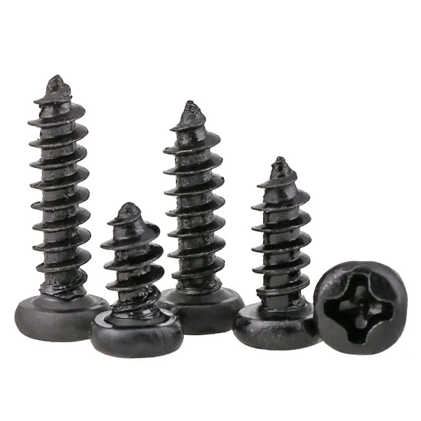 100Pcs Black Round Pan Head Phillips Cross Self-tapping Screws Micro Electronic Screw M1 M1.2 M1.4 M1.7 M2.3 M2.6 M3
100Pcs Black Round Pan Head Phillips Cross Self-tapping Screws Micro Electronic Screw M1 M1.2 M1.4 M1.7 M2.3 M2.6 M3
