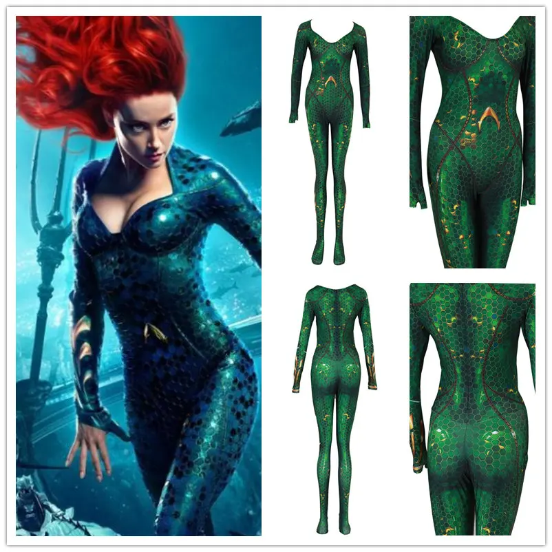 Новый костюм для косплея Aquaman Mera Queen Женский Детский комбинезон Zentai