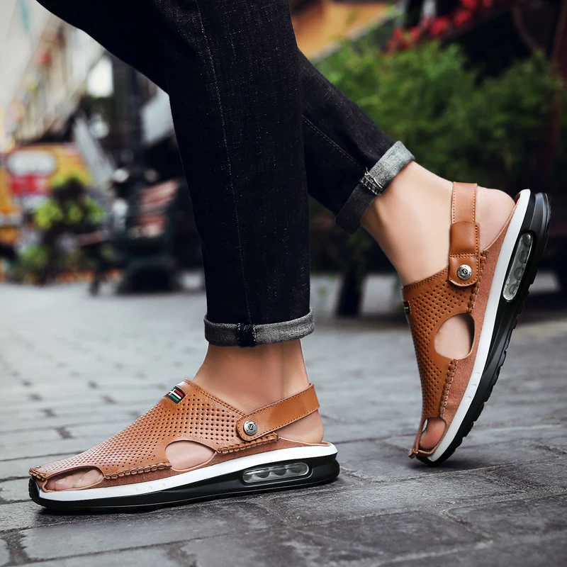 2019 new men's sandals casual leather shoes male summmer brown & black beach sandal man outside slippers outdoor sandals for men
2019 new men's sandals casual leather shoes male summmer brown & black beach sandal man outside slippers outdoor sandals for men