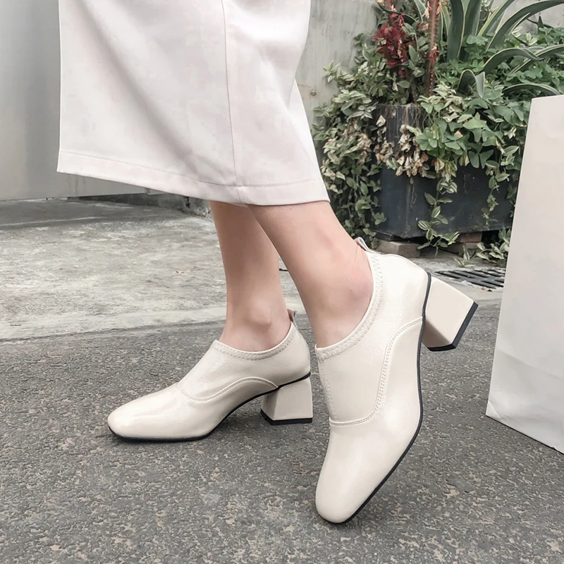 JK Thick High Heels Women Pumps Square Toe Footwear Slip On Elastic Female Shoes Office Shoes Woman 2019 Spring New Black
JK Thick High Heels Women Pumps Square Toe Footwear Slip On Elastic Female Shoes Office Shoes Woman 2019 Spring New Black