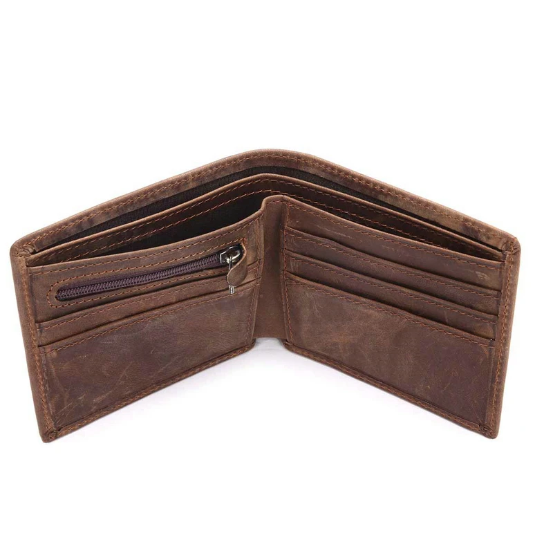 New Men's 100% genuine leather Cowhide short Wallets brand design purse vintage bifold card holder | Багаж и сумки