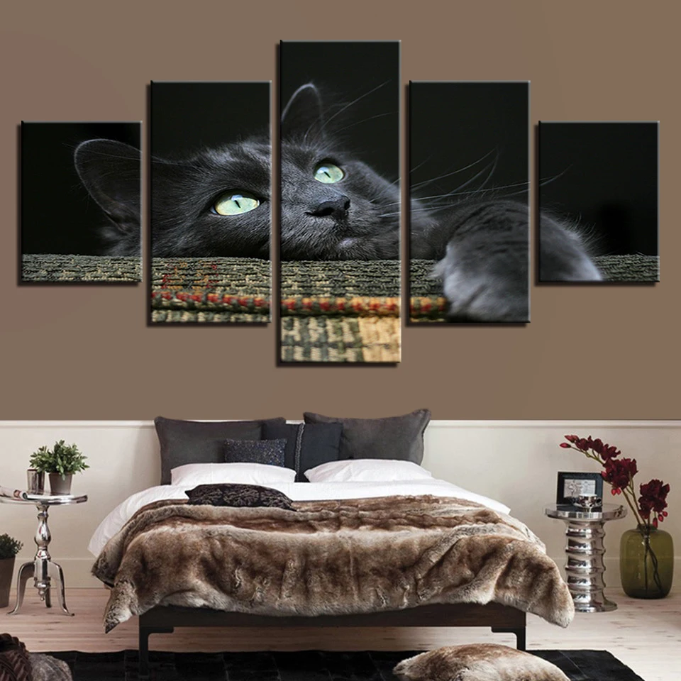 Canvas Painting Home Decor Framework HD Prints Animal Pictures 5 Pieces Soft Cuddly Grey Black Cat Poster For Kids Room Wall Art
Canvas Painting Home Decor Framework HD Prints Animal Pictures 5 Pieces Soft Cuddly Grey Black Cat Poster For Kids Room Wall Art