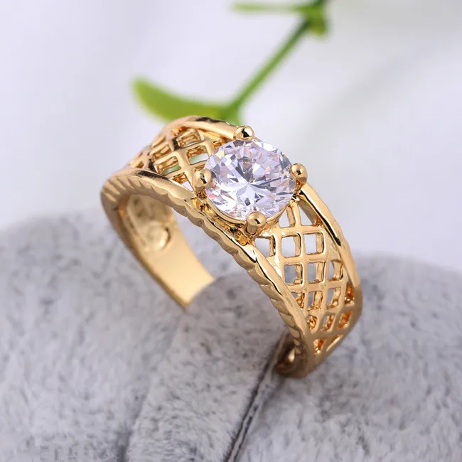 Wedding Engagement Rings Hollow Out Rhombus Pattern CZ Zirconia Yellow Gold Gold Filled Ring for Women
Wedding Engagement Rings Hollow Out Rhombus Pattern CZ Zirconia Yellow Gold Gold Filled Ring for Women