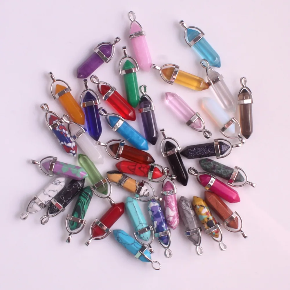 Wholesale natural stone crystal column pendant 24pcs /lot and necklace making jewelry mixed charm point fashion free shipping
Wholesale natural stone crystal column pendant 24pcs /lot and necklace making jewelry mixed charm point fashion free shipping