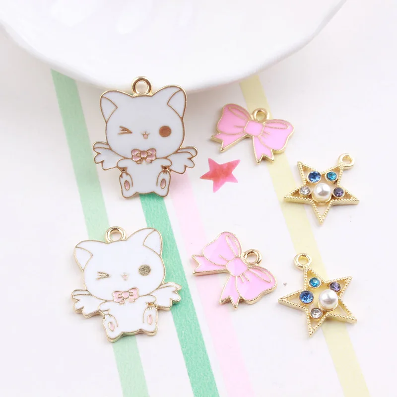 Корея DIY ювелирные аксессуары капля масла металлический сплав кулон браслет для