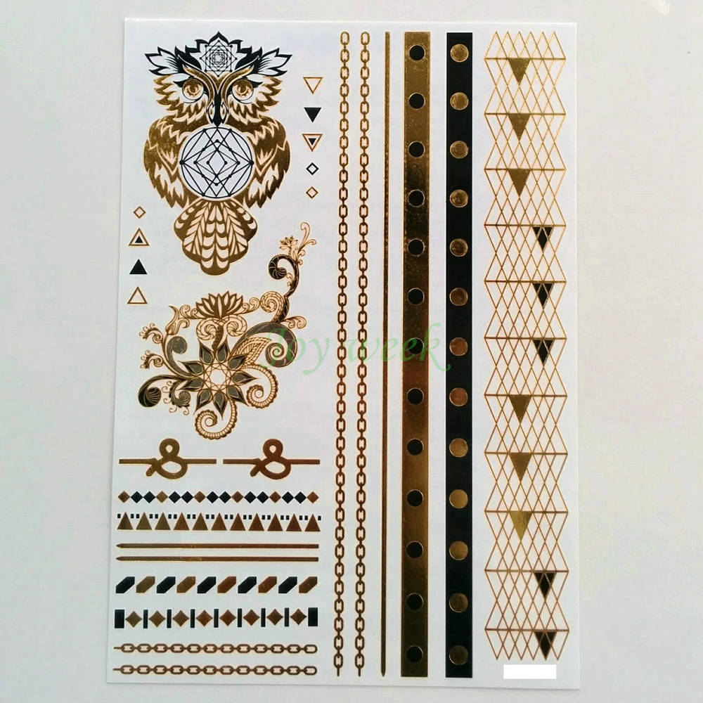 Waterproof Temporary tattoo Sticker golden chain owl tatto stickers flash tatoo fake tattoos
Waterproof Temporary tattoo Sticker golden chain owl tatto stickers flash tatoo fake tattoos