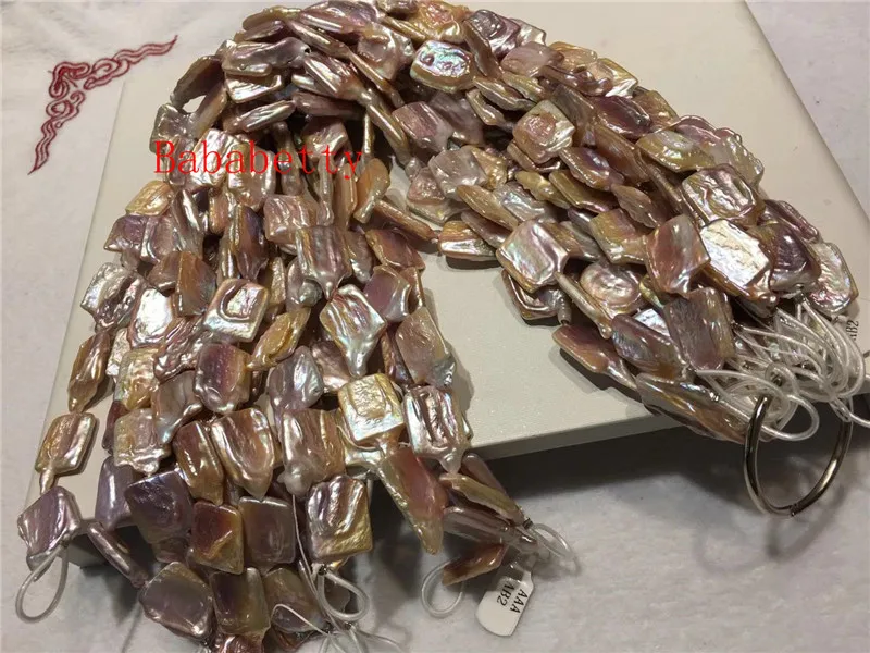 NEW Natural freshwater breeding square Irregular scattered loose beads 14-18MM 15"
NEW Natural freshwater breeding square Irregular scattered loose beads 14-18MM 15"