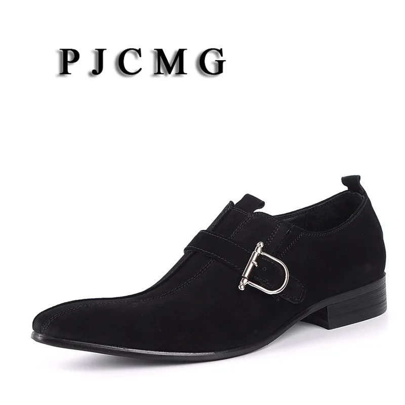 PJCMG Fashion Men Dress Suede Genuine Leather Buckle Strap Pointed Toe Black/Brwon Men Casual Wedding Business Shoes
PJCMG Fashion Men Dress Suede Genuine Leather Buckle Strap Pointed Toe Black/Brwon Men Casual Wedding Business Shoes