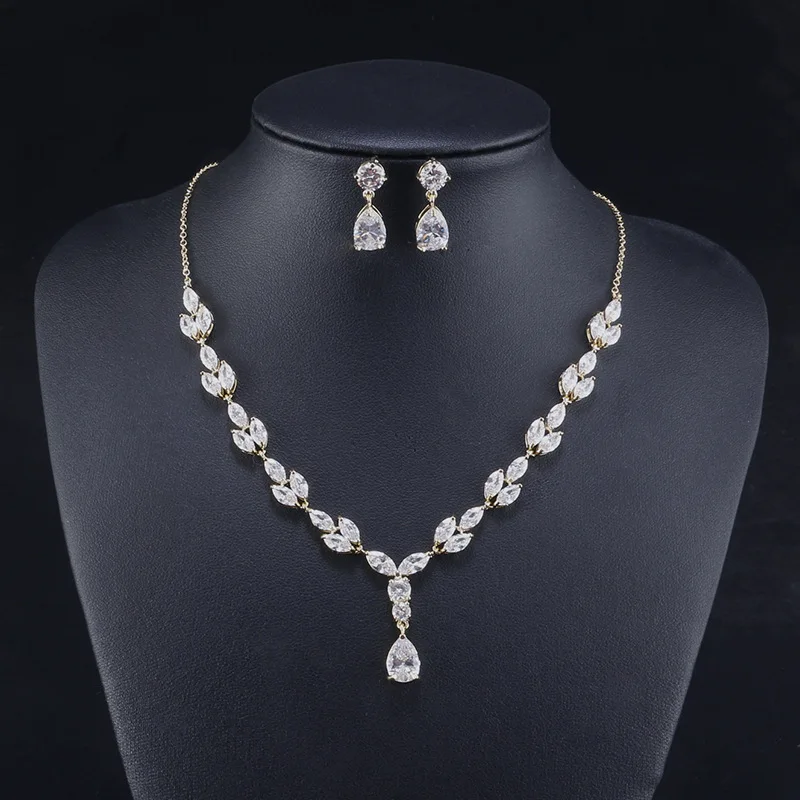 Noble Water Drop Pendant Bride Jewelry Set High Quality Cubic Zircon Shoker Necklace Earring For Wedding Dinner Dress
Noble Water Drop Pendant Bride Jewelry Set High Quality Cubic Zircon Shoker Necklace Earring For Wedding Dinner Dress