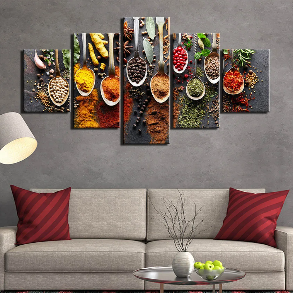 5 piece kitchen food canvas painting food Picture wall picture 5 panels spices living room wall art wall pictures
5 piece kitchen food canvas painting food Picture wall picture 5 panels spices living room wall art wall pictures