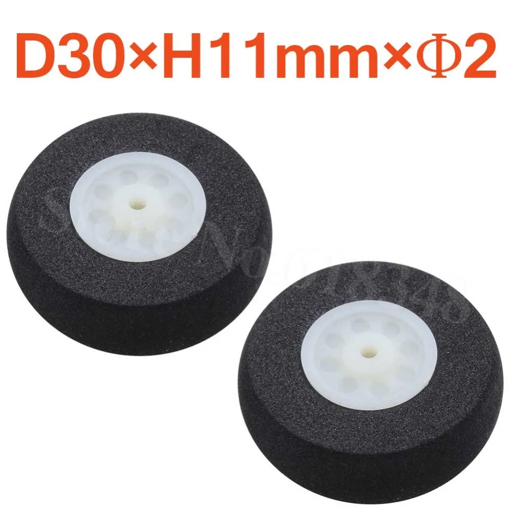 

2pcs /Lot 30mm Small Light Foam Tail Wheel Diam: 30mm Thickness:11mm Axle hole: 2mm For RC Plane Replacement Parts