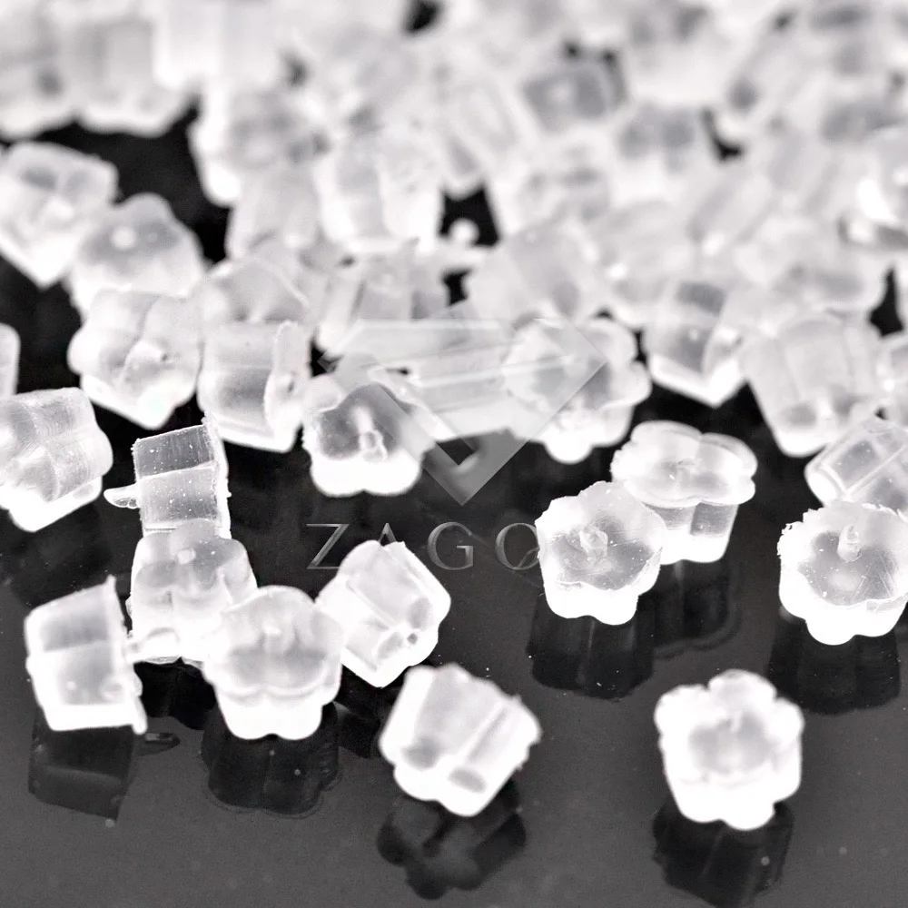 400 шт. белые резиновые серьги 5x5x3 мм|earring findings|for jewelry makingfor |