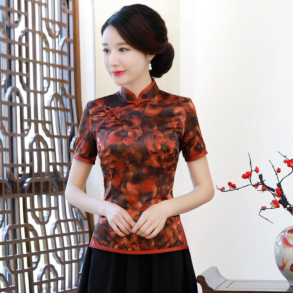 Spring Women's Shirt New Traditional Chinese style Tops Lady Silk Blouse Handmade Button Mujer Camisa M L XL XXL XXXL 4XL 9986
Spring Women's Shirt New Traditional Chinese style Tops Lady Silk Blouse Handmade Button Mujer Camisa M L XL XXL XXXL 4XL 9986