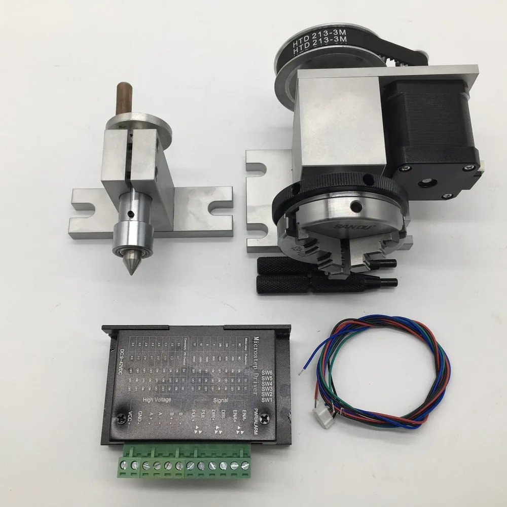CNC 4 Axis A Axis Rotary 3Jaw 50mm 2" K01-50 Chuck 4th Rotation Tailstock Driver Kit for Router Woodworking Plastic Engraving
CNC 4 Axis A Axis Rotary 3Jaw 50mm 2" K01-50 Chuck 4th Rotation Tailstock Driver Kit for Router Woodworking Plastic Engraving