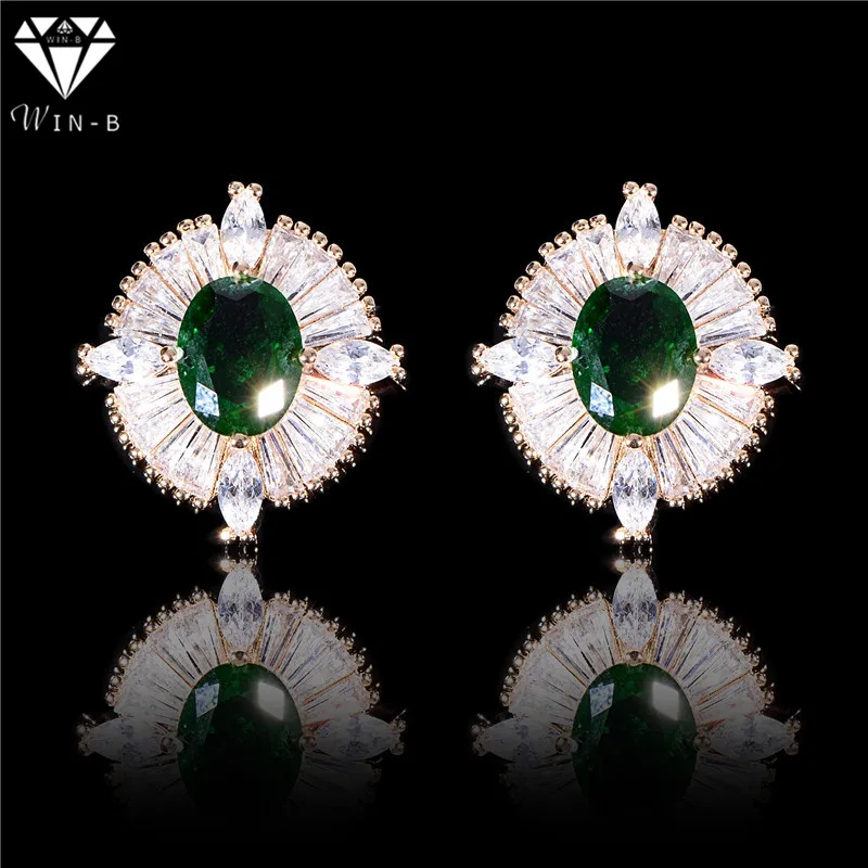 WIN-B Fashion Green AAA CZ Korean Simple Crystal Stud Earrings Brincos For Women Wedding New Designer Jewerly Bridal Engagement
WIN-B Fashion Green AAA CZ Korean Simple Crystal Stud Earrings Brincos For Women Wedding New Designer Jewerly Bridal Engagement