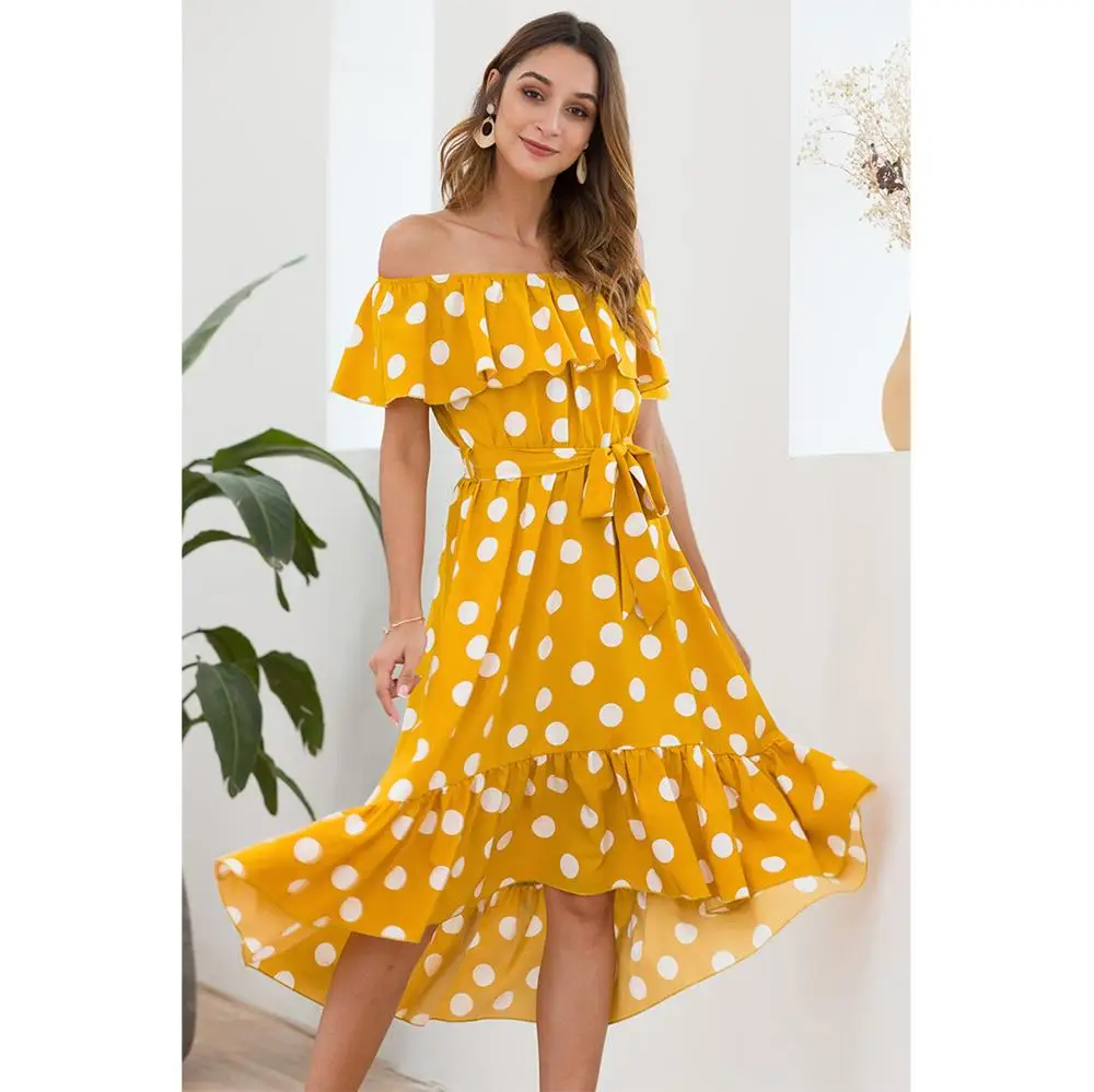 2019 Summer Women Midi Sexy Wrap High Street Dresses Dot Slash-Neck A-Line Elegant Yellow Casual Dress For Office Lady
2019 Summer Women Midi Sexy Wrap High Street Dresses Dot Slash-Neck A-Line Elegant Yellow Casual Dress For Office Lady