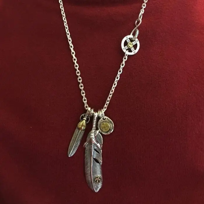 Solid 925 Sterling Silver Necklace Men Women Vintage Indian Handmade Silver 925 Jewelry Claw Feather Pendants 4mm Thcik Chain
Solid 925 Sterling Silver Necklace Men Women Vintage Indian Handmade Silver 925 Jewelry Claw Feather Pendants 4mm Thcik Chain