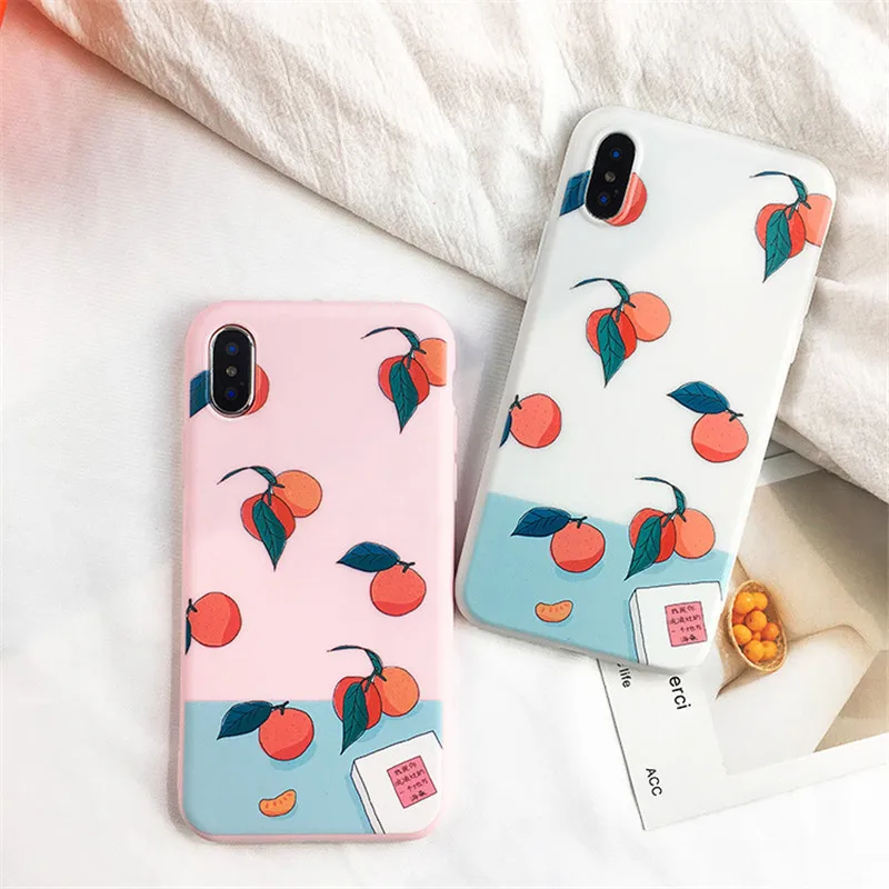Винтажный Оранжевый чехол GYKZ для iPhone X XS MAX XR 7 8 6 6s Plus литературный Белый
