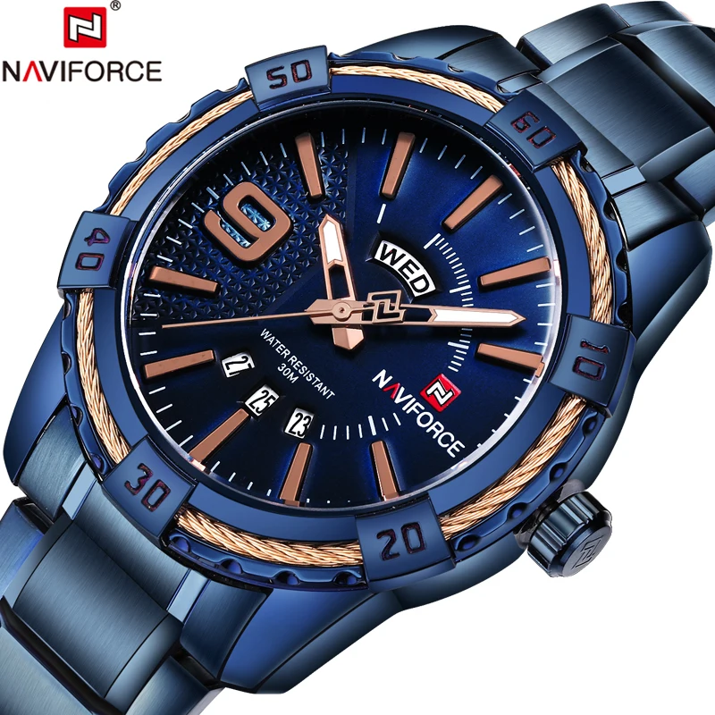 Top Brand NAVIFORCE Luxury Men Fashion Sports Watches Men's Quartz Date Clock Man Stainless Steel Wrist Watch Relogio Masculino
Top Brand NAVIFORCE Luxury Men Fashion Sports Watches Men's Quartz Date Clock Man Stainless Steel Wrist Watch Relogio Masculino