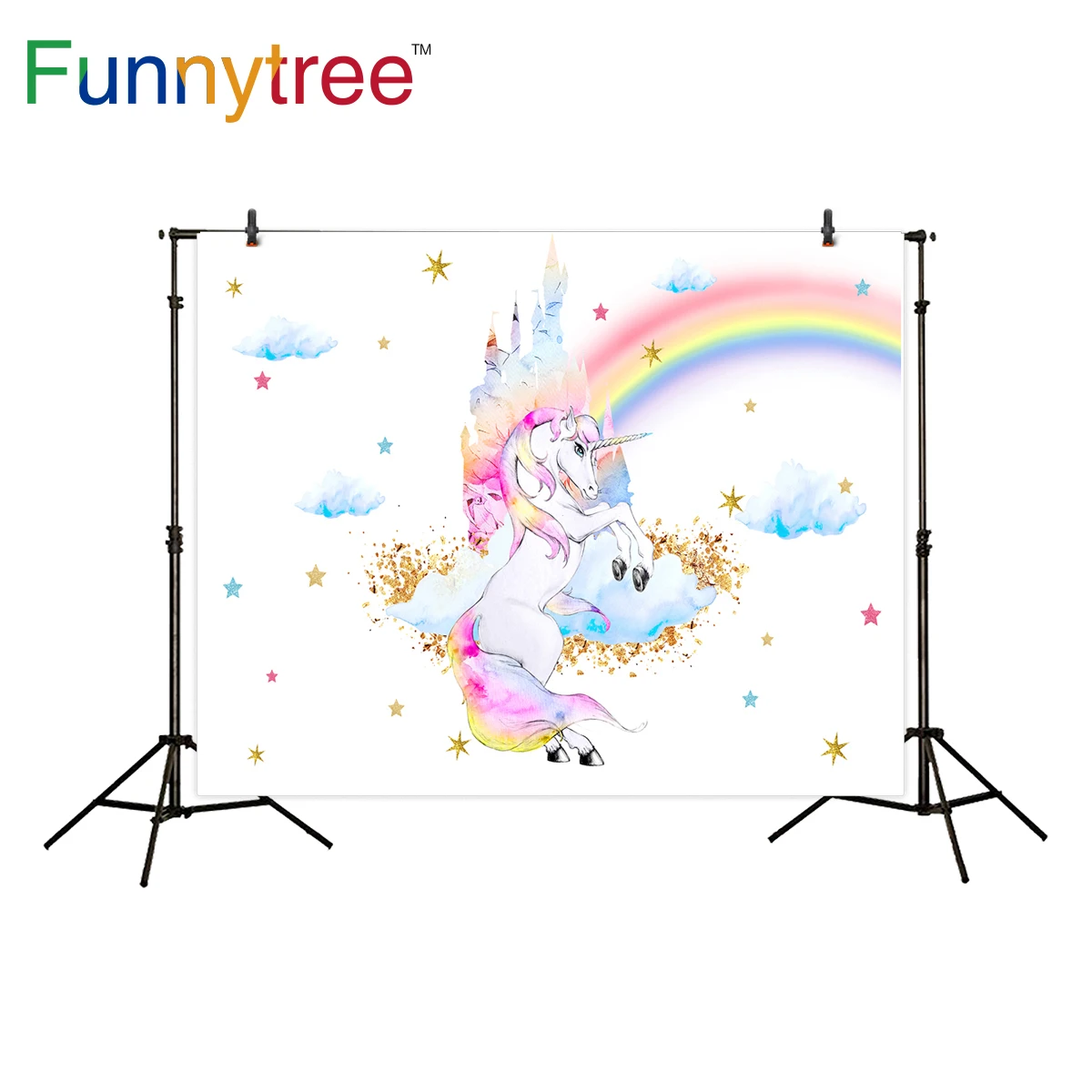 Funnytree photography backdrop unicorn castle rainbow stars cloud princess background photo studio photocall new photo prop
Funnytree photography backdrop unicorn castle rainbow stars cloud princess background photo studio photocall new photo prop