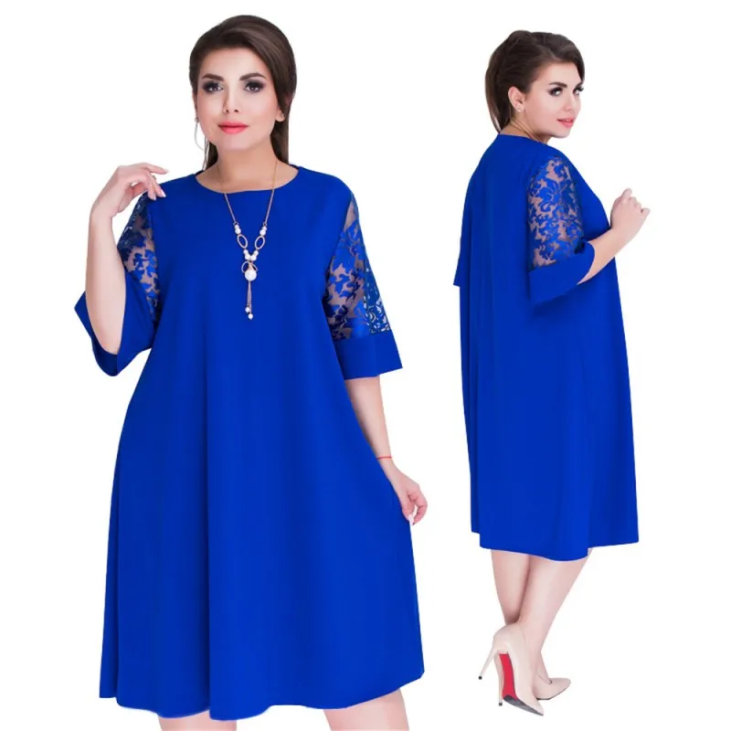 Summer Women Dress Plus Size Lace Transparent Sleeve Loose Half Sleeve Dress Fashion Elegant Lady Party Dress Vestidos 5XL
Summer Women Dress Plus Size Lace Transparent Sleeve Loose Half Sleeve Dress Fashion Elegant Lady Party Dress Vestidos 5XL