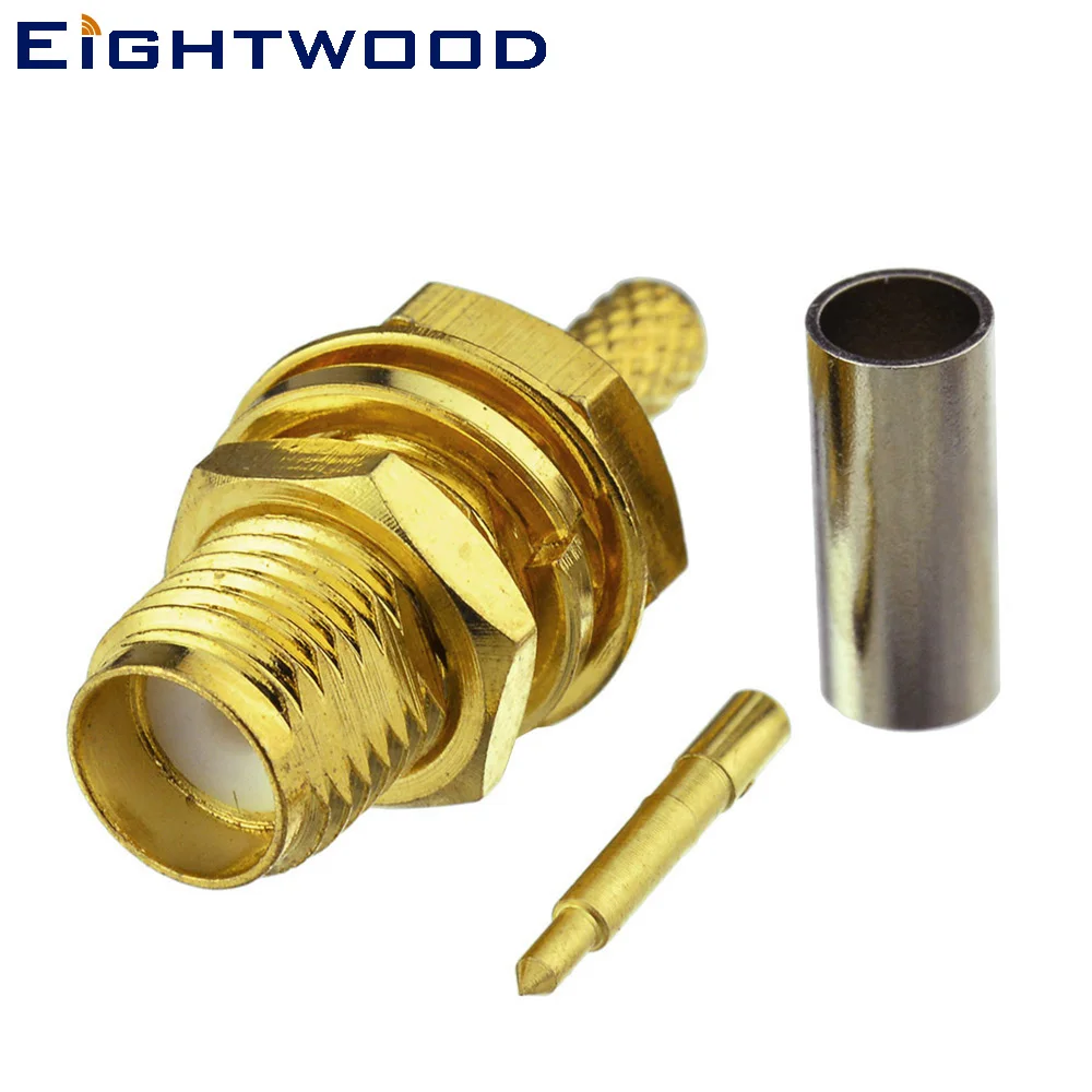 Eightwood 5PCS RP-SMA Crimp Jack Male Bulkhead RF Coaxial Connector for LMR-100 RG174 RG316 Cable Adapter
Eightwood 5PCS RP-SMA Crimp Jack Male Bulkhead RF Coaxial Connector for LMR-100 RG174 RG316 Cable Adapter